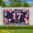 thumbnail image 6 of Balloon Decoration Happy 17th Birthday Floral Theme Party Backdrop for Teen Celebration Indoor Decoration Event, 6 of 7