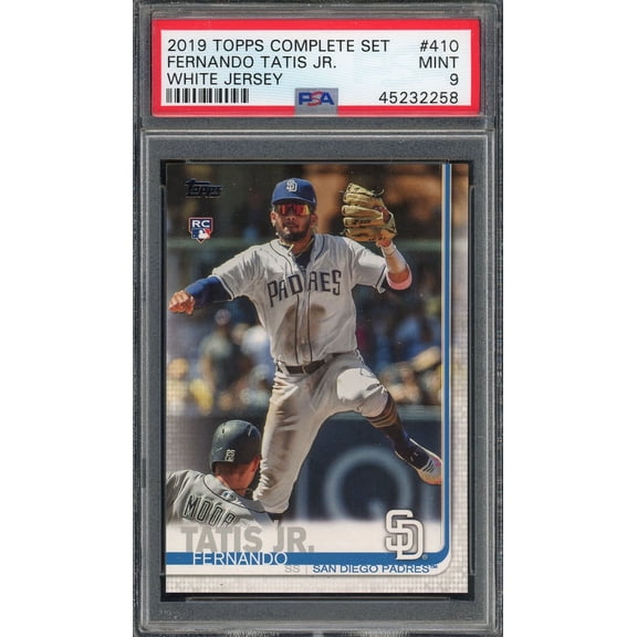 Fernando Tatis Jr 2019 Topps Complete Baseball Rookie Card RC #410 Graded PSA 9 Mint