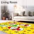 thumbnail image 2 of ODIKA 5' x 7' Machine Washable Non-Slip Area Rug, Christmas Snowman High Traffic Rug, Yellow, 753969, 2 of 7