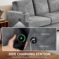 thumbnail image 4 of HOMCOM Canapé 3 Places, Sofa Rembourré avec Ports USB et Porte-Gobelets, Gris, 4 of 10