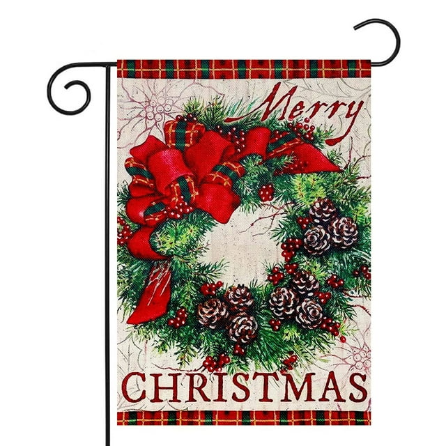Merry Christmas Garden Flags 12x18 Double Sided,Winter Decorative