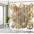 thumbnail image 5 of Ambesonne Modern Shower Curtain, Steampunk Gears Design, 69"Wx70"L, Pale Orange Brown, 5 of 5