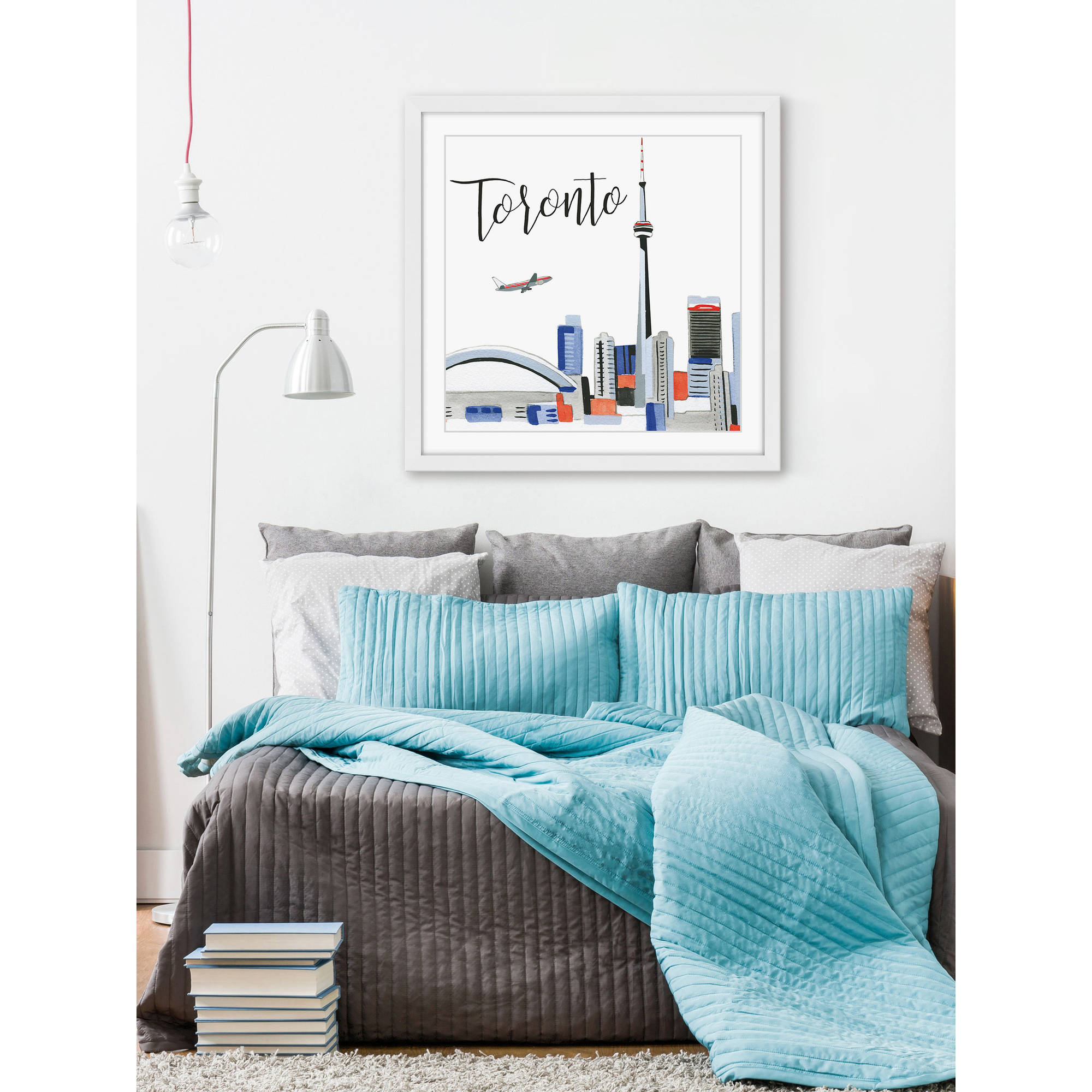 Marmont Hill "Toronto Skyline" By Molly Rosner Framed Painting Art Print, 12.0" x 1.5"