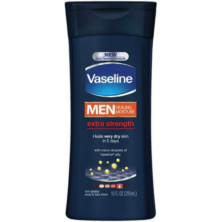 3 Pack - Vaseline Men Men Healing Moisture Non-Greasy Body & Face Lotion, Extra Strength 10 (The Best Body Lotion For Men)