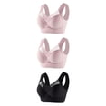 thumbnail image 3 of Sakmal Lift Bralettes for Women No Underwire Lace Pink 3-Pack Comfortable Bras for Ladies 6X, 3 of 4