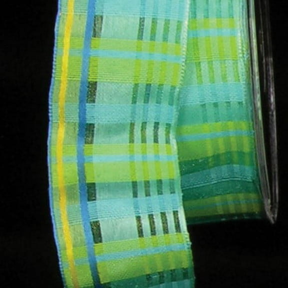 The Ribbon People Blue and Green Wired Craft Ribbon 1.5" x 54 Yards