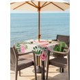 thumbnail image 3 of Outdoor Tablecloth with Umbrella Hole for Patio/Picnic/Party/Camping, Summer Flamingos Waterproof Table Cloth Square Cover Washable, Tropical Pink Botanical Flowers Cactus (60"x 60"), 3 of 8