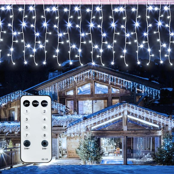 Luces de carámbano ROSCOO 13 m 400 LED 8 modos IP65 impermeables