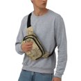 thumbnail image 3 of Ratiio Vintage World Map Pattern Square Double Layer Waist Bag, Durable Twill Fabric Waist Pack with Adjustable Belt,Outdoor Hiking, Running, Travel Waist Bag, 3 of 6