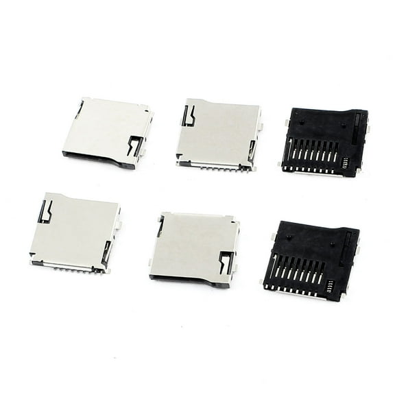 Unique Bargains PCB Mount Push-out Design Tansflash Micro SD Memory Card Sockets 6 Pcs