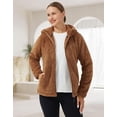 thumbnail image 6 of Pioneer Camp Women's Fuzzy Fleece Jacket Full Zip Up Lightweight Warm Soft Fleece Coat with hood for Spring Fall Winter, 6 of 7