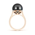 thumbnail image 2 of ANGARA Classic Tahitian Cultured Pearl Ring in 14K Rose Gold for Women | June Birthstone, Birthday, Anniversary, Jewelry Gift for Women | Pearl Ring, 2 of 7