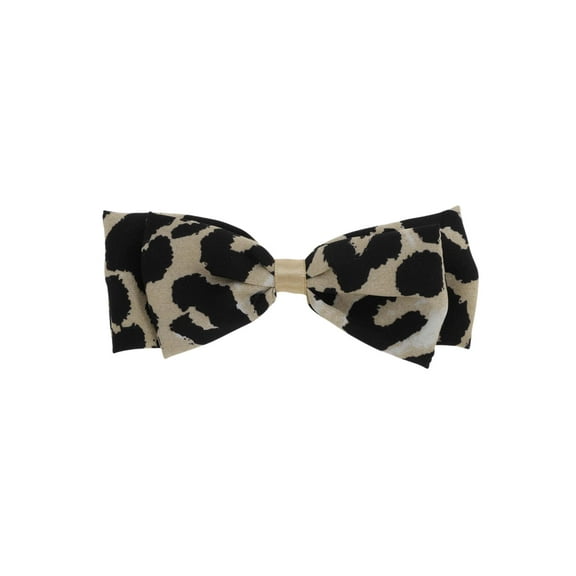 Unique Bargains 1 Pc Elegant Leopard Print Bow Duckbill Hair Clips White