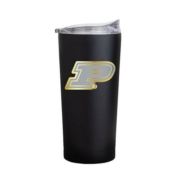 Logo Brands 201-S20PT-BLK-71 20 oz Purdue Foil Powder Coat Tumbler