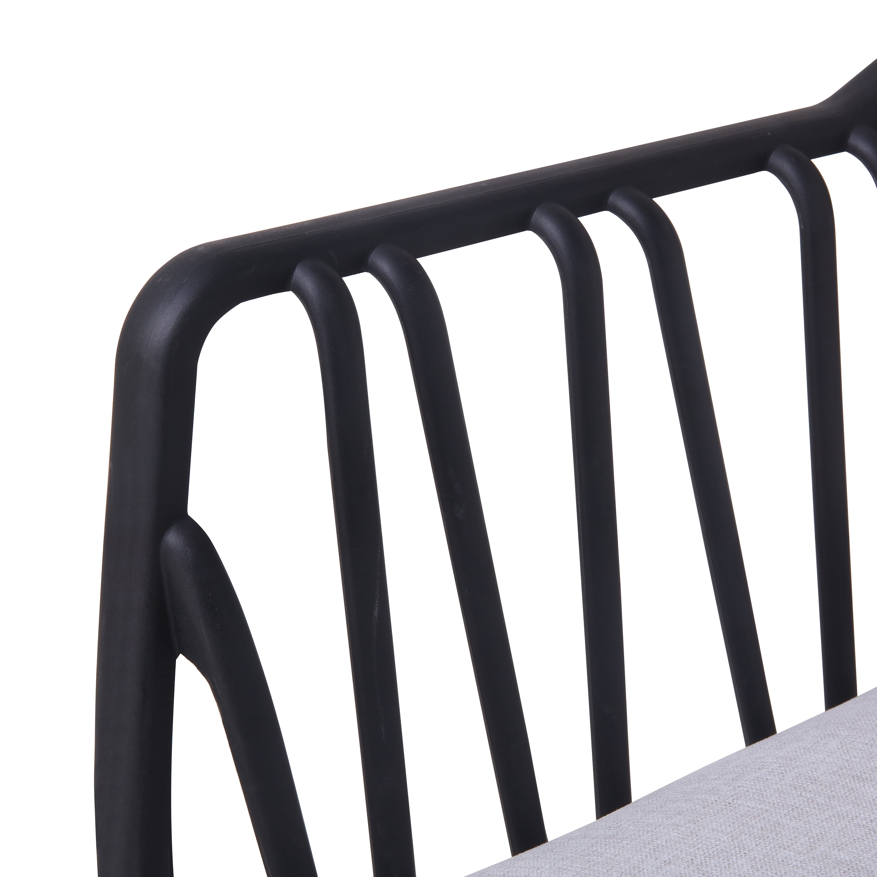 Outdoor PP Frame Patio Club Chairs Set of 2 for Patio Balcony Garden, Black