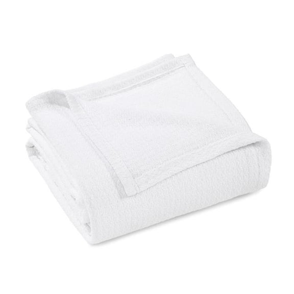 HomeRoots 527505 King Size White Cotton Waffle Weave Honeycomb Blanket