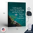thumbnail image 2 of Psalm 91 Wall Art, Psalm 91:2 Canvas Print, Psalm 91 Wall Décor. Aqua with Flowers, Ready To Hang for Living Room Home Wall Decor 11x14, 2 of 6