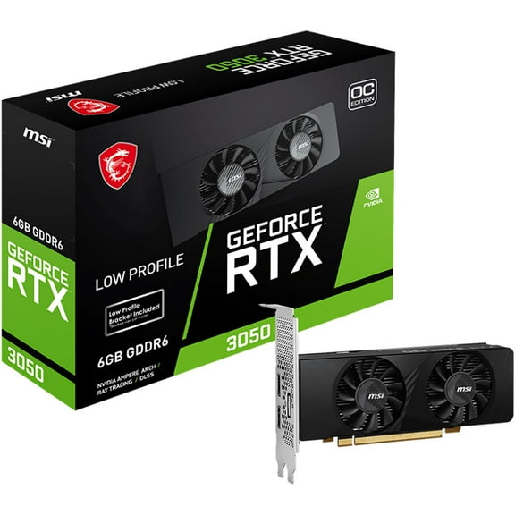 Tarjeta de Video MSI GeForce RTX 3050 LP 6G OC 6GB GDDR6 negro