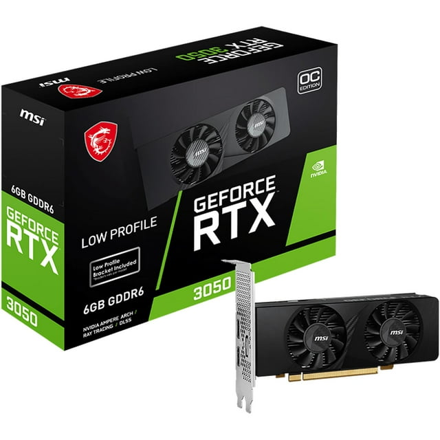 Tarjeta de Video MSI GeForce RTX 3050 LP 6G OC 6GB GDDR6 negro