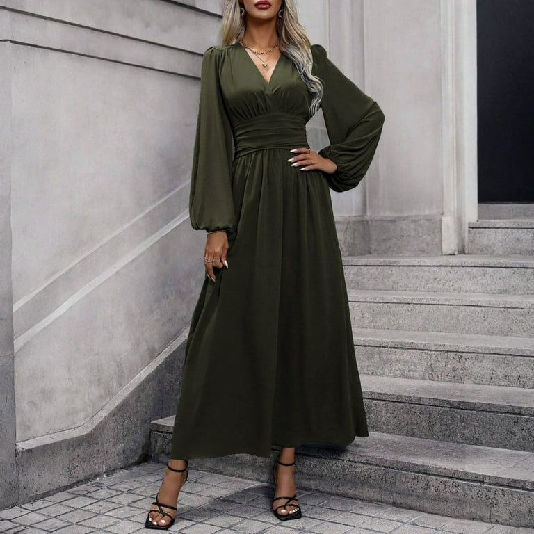 empire waist formal dress Green Grecian One Shoulder Empire Waist Formal Prom Evening Dress HB148A Size 16 / Other