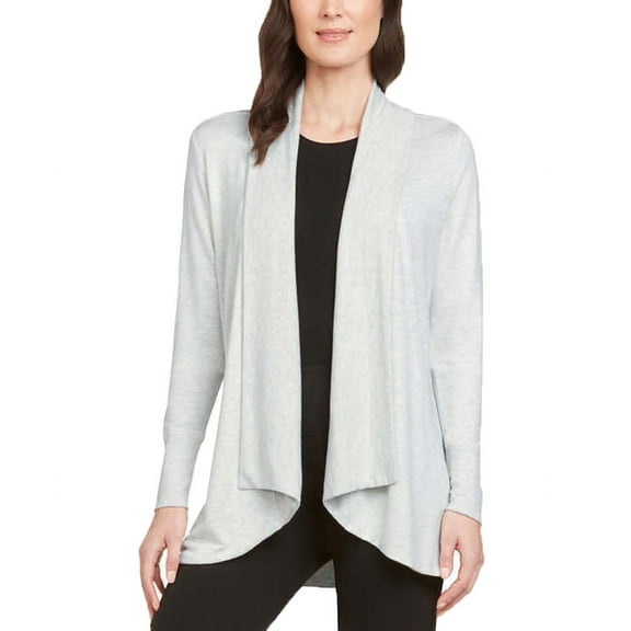 Max & Mia Ladies’ Drape Front Cardigan, Pearl Grey, Small