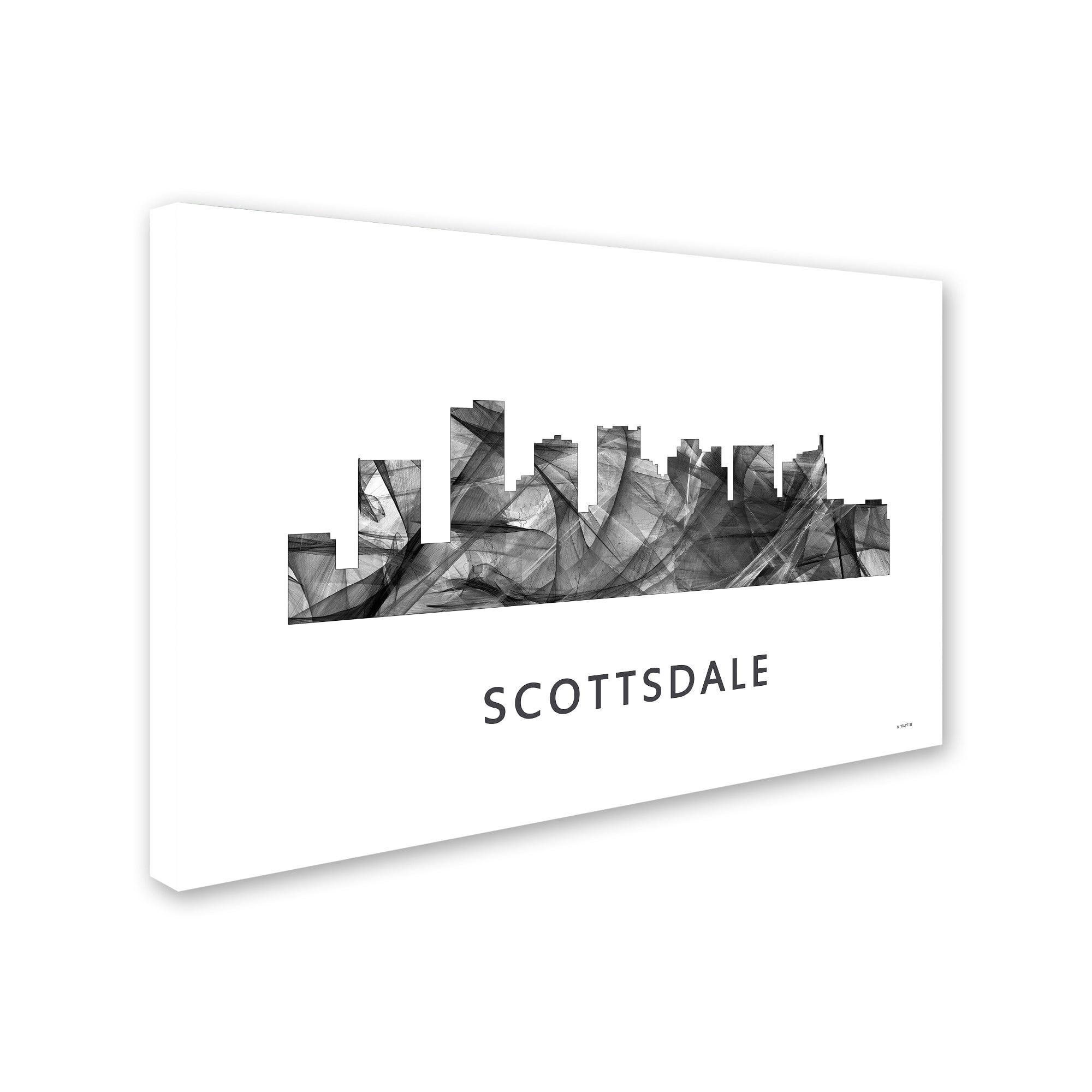 Trademark Fine Art 'Scottsdale Arizona Skyline WB-BW' Canvas Art by Marlene Watson