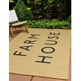 thumbnail image 3 of 4' x 6' Simply Daisy Farmhouse Ticking Farmhouse Chenille Area Rug, Egg Yolk Yellow, 3 of 5