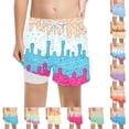 thumbnail image 6 of LRen Toddler Boys Swim Trunks with Compression Liner Ice Cream Shorts Boy Swim Shorts Boxer Brief Swimming Trunks for Beach Vacation, 6 of 6