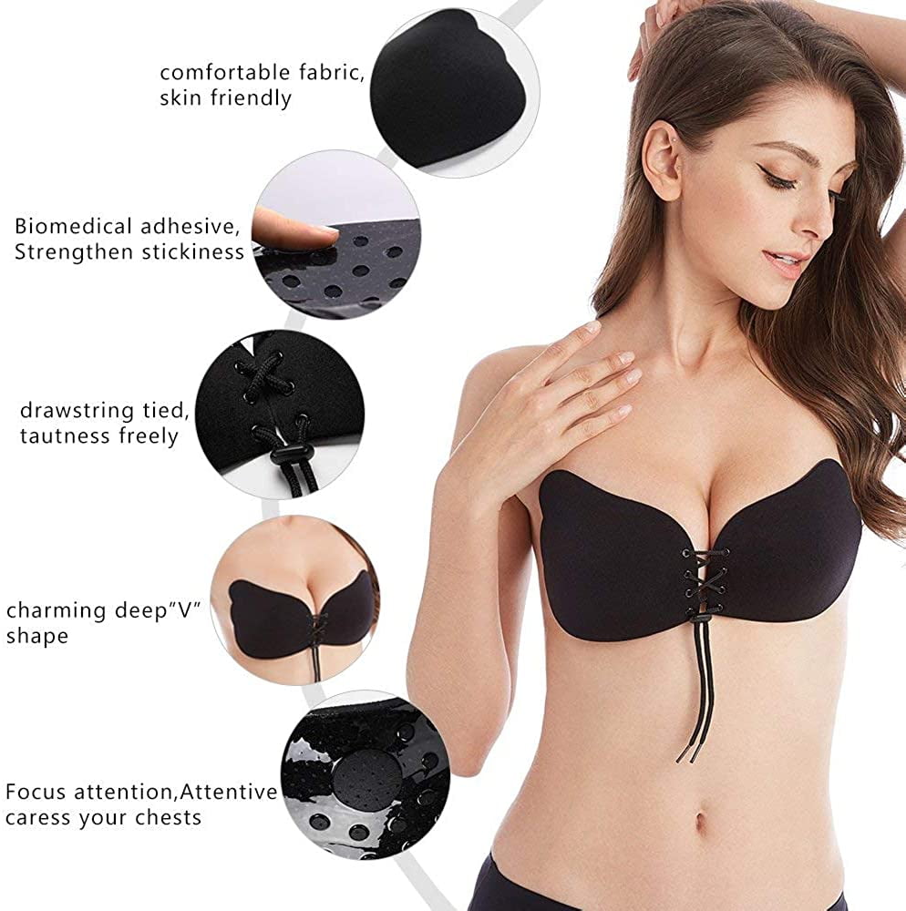 Silicone Lift Adhesive Bra, Sticky Bras for Women, Strapless Sticky Bras,  Reusable Invisilift Bra for Large Breast (Cloth Surface with Buckle,D) :  : Clothing, Shoes & Accessories