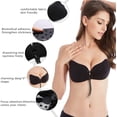 thumbnail image 2 of Olamtai Sticky Push up Bra, Invisible Adhesive Silicone Strapless Bras for Women, Backless Lift Push up Bra for Large Breasts - Black Bra Size C, 2 of 8