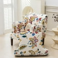 thumbnail image 2 of Topchances Stretch Wingback Chair Cover, Printed Accent Chair Covers with Arms, 2-Piece Armchair Slipcover with Cushion Cover, 2 of 8