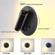 thumbnail image 4 of Aplique de pared LED de 11 W, luz de lectura para mesita de noche, foco ajustable (3 W + 8 W, luz cálida de 3000 K), para sala de estar, dormitorio, pasillo, fondo, negro (forma redonda), 4 of 5