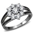 thumbnail image 1 of Women Ruthenium 925 Sterling Silver Ring with AAA Grade CZ in Clear - Size 5, 1 of 1