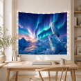 thumbnail image 5 of Snowy Owl on Blue Ice Cliff Under Northern Lights, Mystical Fantasy for Nature Lovers, Arctic Wildlife Wall Art Christmas Gift Tapestry Wall Hanging for Living Room and Bedroom, 5 of 7