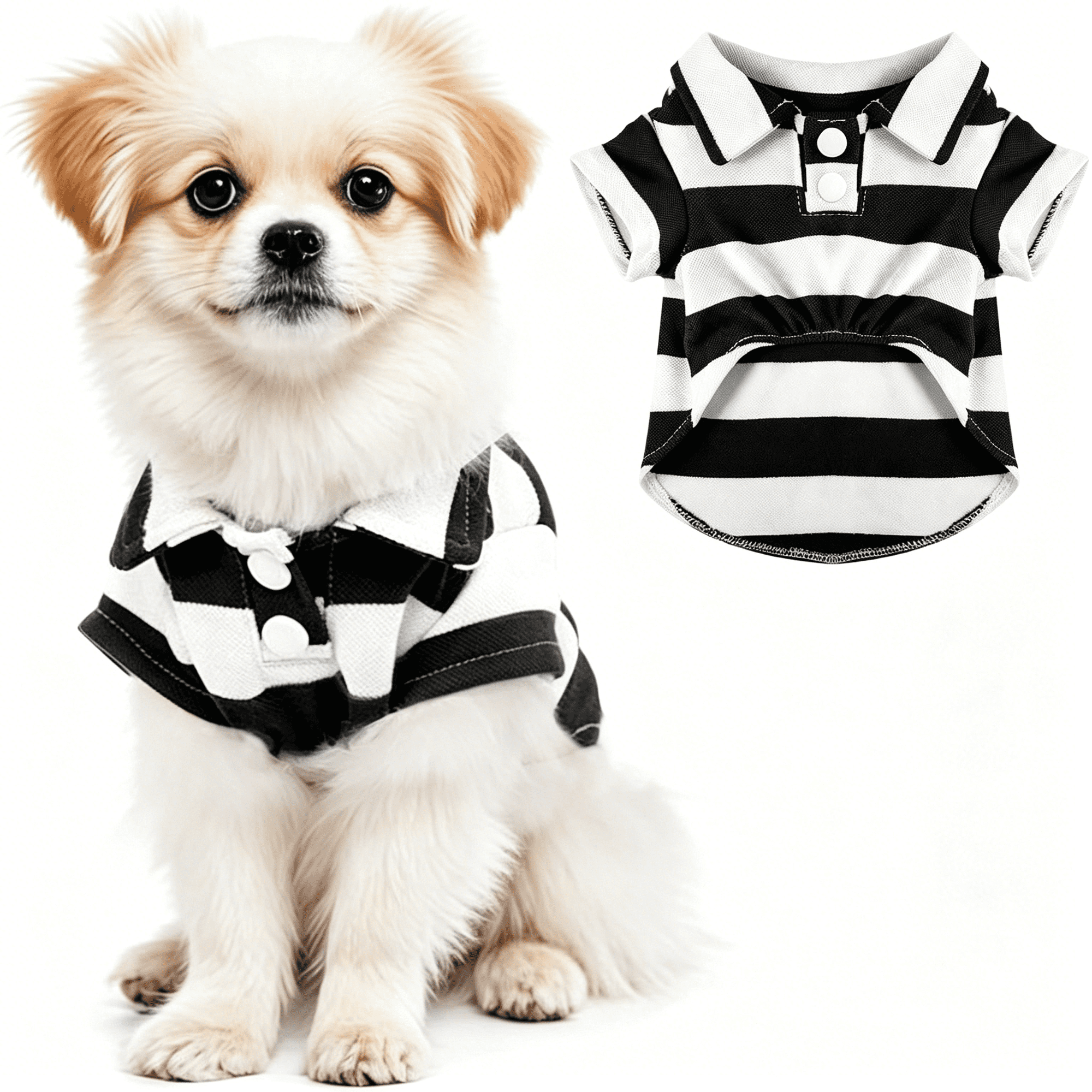 GASTROPOD Dog Shirt Shirt Striped Collar Puppy Clothes Summer Button Up Pet Clothes for Small Medium Dogs Cats for Boy Girl Pets
