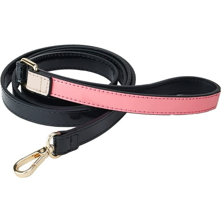 UPC: 0850033792256 | Scotch&Co Premium Leather Pet Leash – 8 Easy-Grip Handle | Gold Brass Carabiners with 2” Lobster Clasp | Elegant Vibrant Colors with Waxed-Cotton Stitching | 150 cm (~5 ft) | Pink and Tan