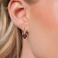 thumbnail image 3 of Gem Stone King 4.05 Ct Red Rhodolite Garnet G/H Lab Grown Diamond 14K Yellow Gold Earrings, 3 of 6