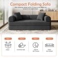 thumbnail image 3 of 78-Inch Gray Corduroy Convertible Sleeper Sofa Bed, High-Density Foam Couch with Storage Bag, Space-Saving for Living Room & Home Office, 3 of 10