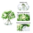 thumbnail image 5 of Lifelike Artificial Flower Arrangement in Vase – Real-Touch Silk & PU Bouquet, Faux Water, 9.8" Home Decor Centerpiece, green, 5 of 22