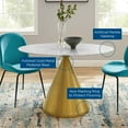 thumbnail image 5 of Modway Tupelo 48" Oval Artificial Marble Dining Table in Gold White, 5 of 6