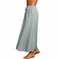 thumbnail image 2 of ShomPort Maxi Skirt for Women Cotton Linen Summer Causal Elastic Waist Drawstring A-Line Long Skirts Vacation, 2 of 6
