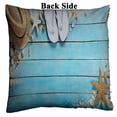 thumbnail image 2 of PKQWTM Seashells Blue Wooden Plank Straw Hat Flip Flop Summer Holiday Reversible Mermaid Cushion Cover Home Decor Sequin Pillow Case Size 18x18 inches, 2 of 2