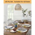 thumbnail image 5 of 13 Inch Round Placemats Set of 4, Bee Love Non Slip Heat Insulation PP Table Mats, Daisy Eucalyptus Leaves Linen Rustic Beige Washable Place Mats for Kitchen Dining Party Table Decor, 5 of 7
