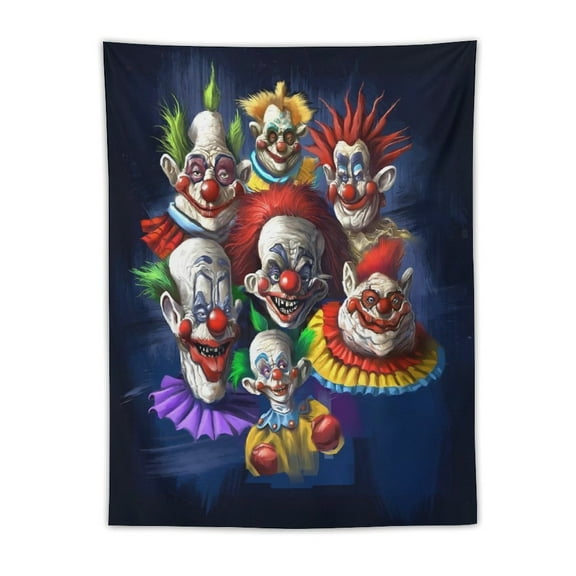 Killer Klowns from Outer Space Clown Tapestry Wall Hanging, Elegant Wall Hanging Tapestries Wall Art for Bedroom Decor, Outdoor, Parties 30"x40"
