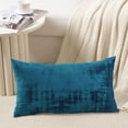 thumbnail image 2 of Home Soft Things Textured Velvet Pillow Covers (Set of 2) - Majolica Blue - 14" x 26", 2 of 5