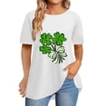 thumbnail image 2 of Pxiakgy Vente Chaude! T-Shirt Trèfle de la Saint-Patrick pour Femmes Chanceux Irlandais Manches Courtes T-Shirt Graphique Trèfle Mode Décontractée Col Rond Manches Courtes Imprimé Blanc TG, 2 of 6