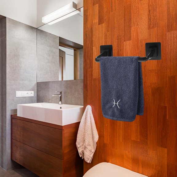 UPOUART Small Bathroom and Kitchen Towel Rack Adhesive Mount, Scratch Resistant Plastic, Space Saving Towel Holder