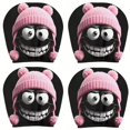 thumbnail image 2 of 4PCS Funny Cartoon Car Headrest Covers – Universal Elastic Seat Protectors with Double-Sided Big Eyes, Stretchy Fabric for SUV Truck Sedan Front Seats, Decorative Interior Accessories, 2 of 8