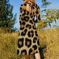 thumbnail image 5 of Leopard Print Texture Background Sweetheart Knot Flared Dress Fashion Design Large Size Loose Dress Spring Summer Women Dress, 5 of 9