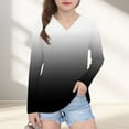 thumbnail image 3 of Ugoldhm Girls Fall Tops V Neck Gradient Long Sleeve Shirts Tunic Loose Fit Tees Sizes 3-13, 3 of 8
